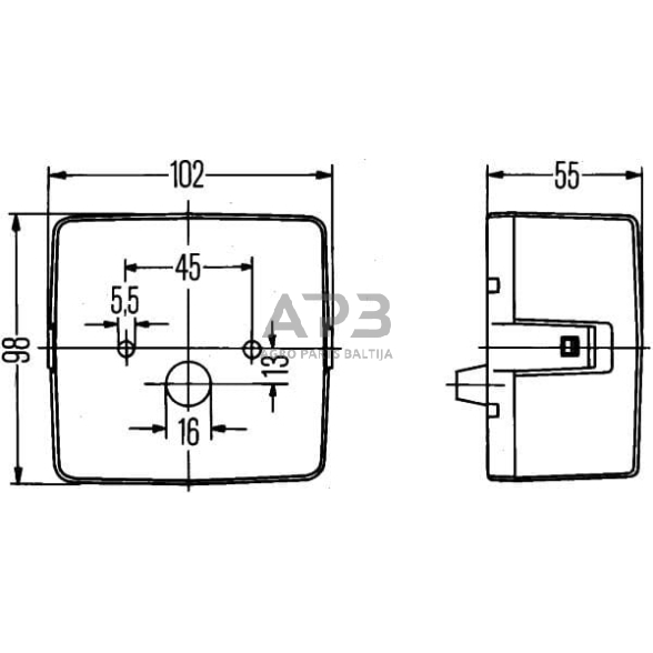 Galinis žibintas kvadratas, 12V, gintarinė/raudona, 102x55x98mm, Hella 2SE004623001 6 Galinis žibintas kvadratas, 12V, gintarinė/raudona, 102x55x98mm, Hella 2SE004623001 6