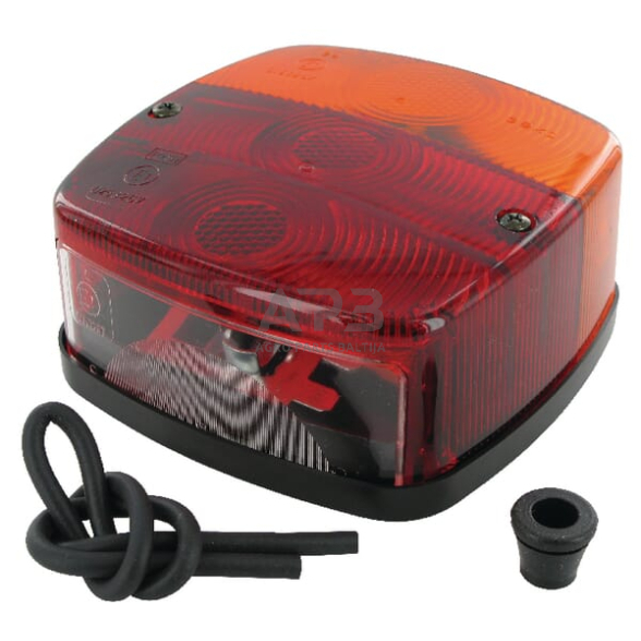 Galinis žibintas kvadratas, 12V, raudona/gintarinė, Geka BBSK1235 Galinis žibintas kvadratas, 12V, raudona/gintarinė, Geka BBSK1235