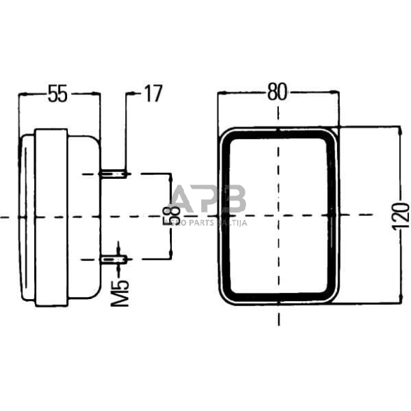 Galinis žibintas stačiakampis, 12V, raudona/oranžinė, 120x55x80mm, Hella 2SD997131051 5 Galinis žibintas stačiakampis, 12V, raudona/oranžinė, 120x55x80mm, Hella 2SD997131051 5