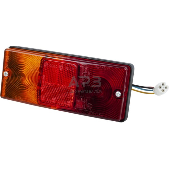 Galinis žibintas stačiakampis, raudona/gintarinė, 160x67mm AMP kištukas, Cobo 02752000 Galinis žibintas stačiakampis, raudona/gintarinė, 160x67mm AMP kištukas, Cobo 02752000