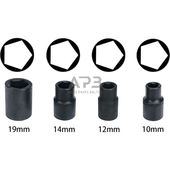 Galvučių ir galvučių su antgaliais rinkinys 17vnt. stabdžių remontui 4