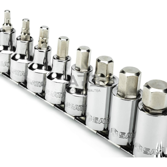 Galvučių su antgaliais rinkinys 1/2" (HEX)(9vnt) 1 Galvučių su antgaliais rinkinys 1/2" (HEX)(9vnt) 1