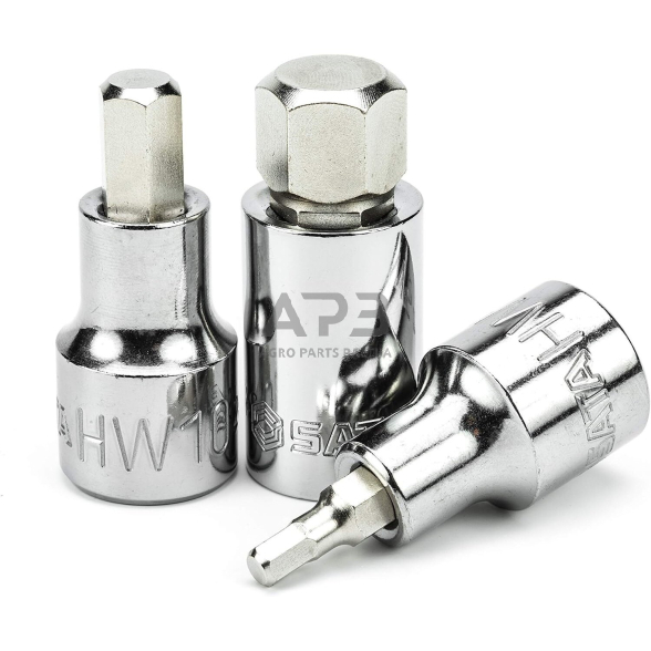 Galvučių su antgaliais rinkinys 1/2" (HEX)(9vnt) 3 Galvučių su antgaliais rinkinys 1/2" (HEX)(9vnt) 3