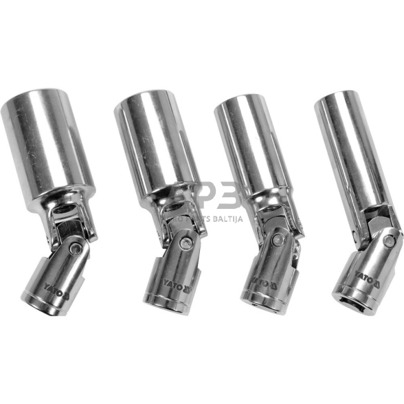 Galvučių žvakėms su šarnyru rinkinys 3/8" (4vnt.) 1 Galvučių žvakėms su šarnyru rinkinys 3/8" (4vnt.) 1