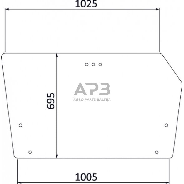 Galinis kabinos stiklas viršutinis Deutz 04352383N Galinis kabinos stiklas viršutinis Deutz 04352383N