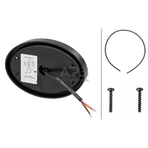 Galiniai žibintai LED, ovalus, 12/24V, transparent, 24 LED, Hella 2SD343390011 6 Galiniai žibintai LED, ovalus, 12/24V, transparent, 24 LED, Hella 2SD343390011 6