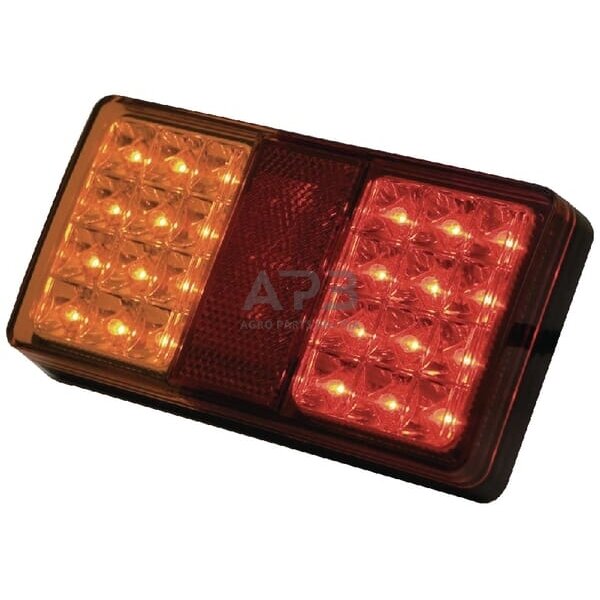 Galiniai žibintai LED, stačiakampis, 12/24V, raudona/oranžinė, 150x27x80mm, 24 LED, LA26002AR Galiniai žibintai LED, stačiakampis, 12/24V, raudona/oranžinė, 150x27x80mm, 24 LED, LA26002AR