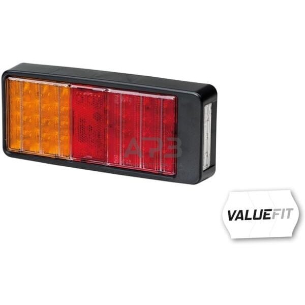 Galiniai žibintai LED, stačiakampis, 9/10/30/36V, raudona/gintarinė, 223x35x98mm, 27 LED, Hella ValueFit 2VB357020001 5