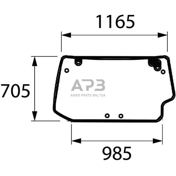 Galinis kabinos stiklas 00121438030N Galinis kabinos stiklas 00121438030N