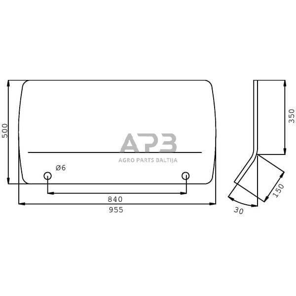 Galinis kabinos stiklas apatinis 04312683 1 Galinis kabinos stiklas apatinis 04312683 1