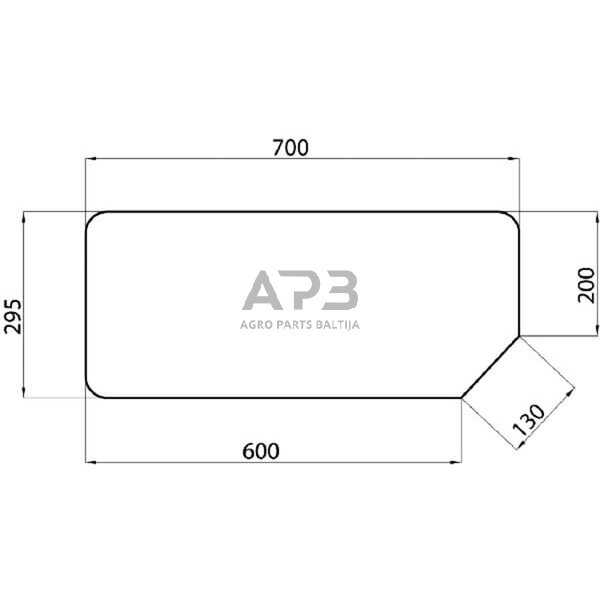 Galinis kabinos stiklas apatinis D6714 Galinis kabinos stiklas apatinis D6714