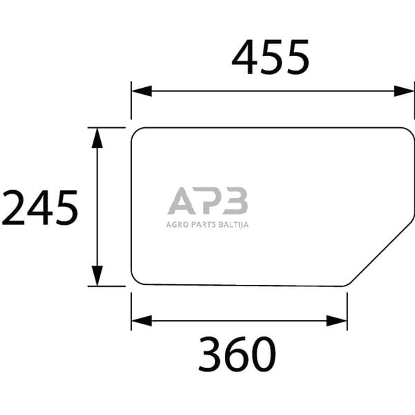 Galinis kabinos stiklas apatinis D6874 Galinis kabinos stiklas apatinis D6874