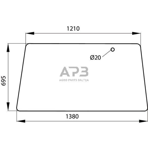 Galinis kabinos stiklas viršutinis 178810051110N Galinis kabinos stiklas viršutinis 178810051110N