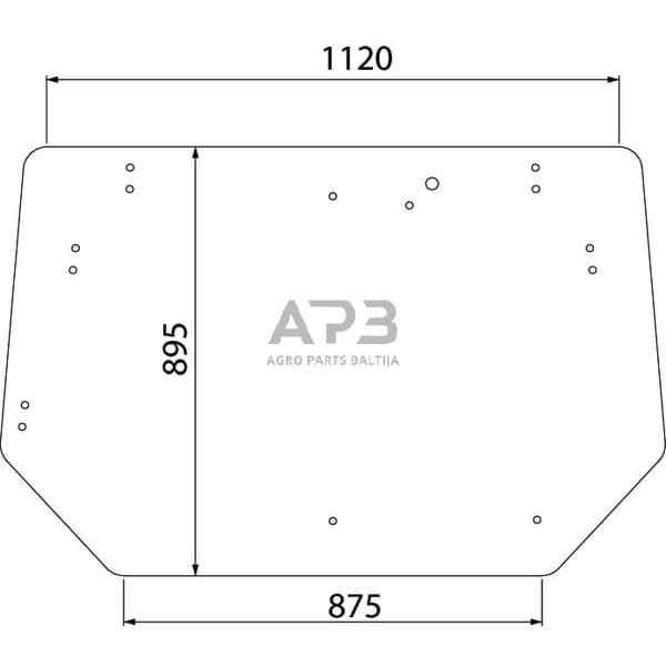 Galinis kabinos stiklas viršutinis 368412000KR Galinis kabinos stiklas viršutinis 368412000KR