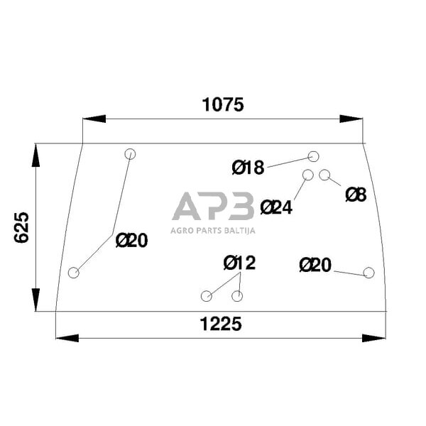 Galinis kabinos stiklas viršutinis D7081