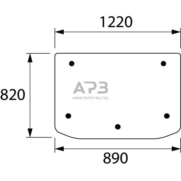 Galinis kabinos stiklas viršutinis D7516