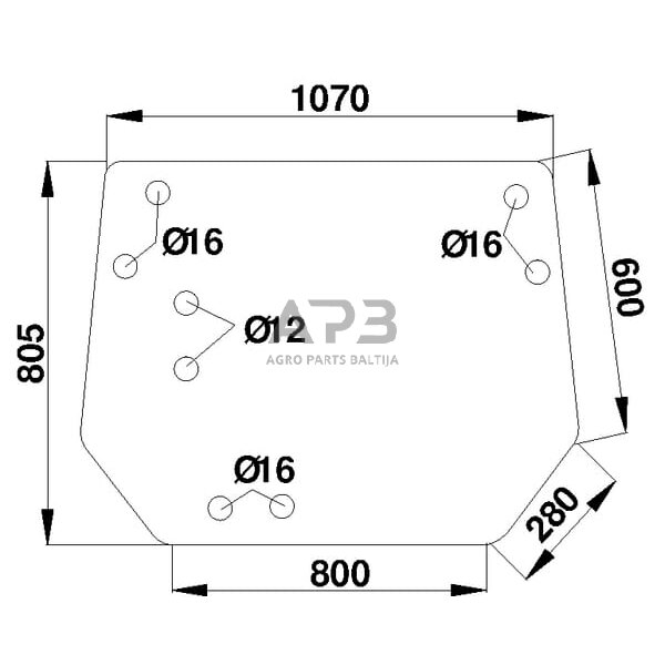 Galinis kabinos stiklas viršutinis D8051 Galinis kabinos stiklas viršutinis D8051