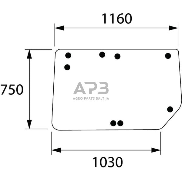 Galinis kabinos stiklas viršutinis D8098 Galinis kabinos stiklas viršutinis D8098