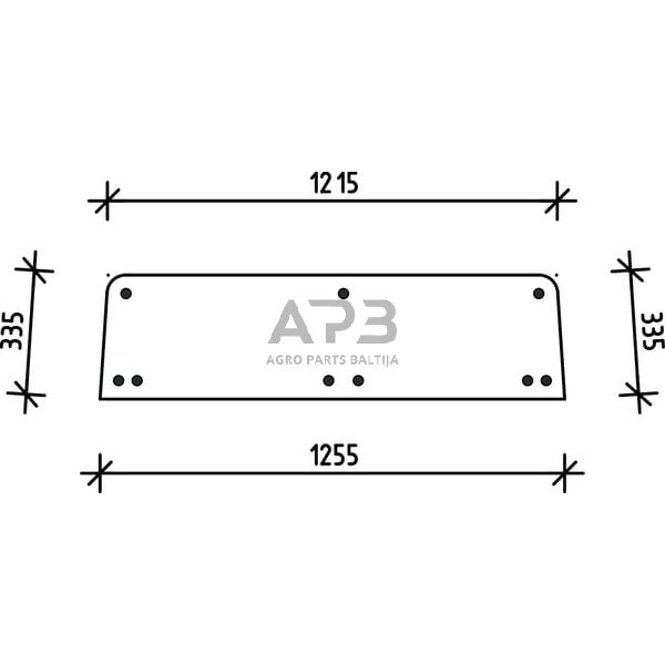 Galinis kabinos stiklas viršutinis D8509 Galinis kabinos stiklas viršutinis D8509