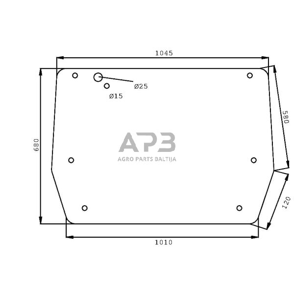 Galinis kabinos stiklas viršutinis V33118910 Galinis kabinos stiklas viršutinis V33118910