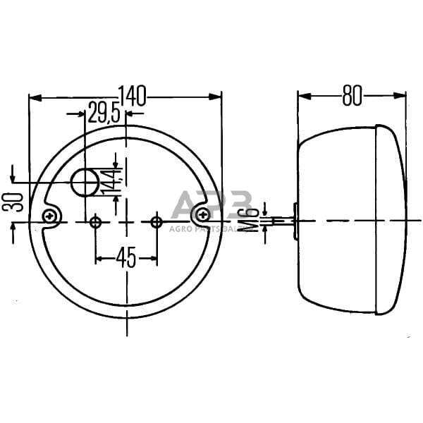 Galinis žibintas apvalus, 12/24V, gintarinė/raudona, Ø 140mm, Hella 2SE001685201 5 Galinis žibintas apvalus, 12/24V, gintarinė/raudona, Ø 140mm, Hella 2SE001685201 5