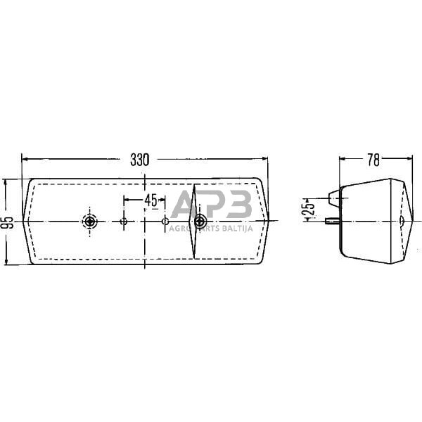 Galinis žibintas dešininis stačiakampis, 12/24V, gintarinė/raudona, 330x78x95mm, Hella 2SD001688141 5 Galinis žibintas dešininis stačiakampis, 12/24V, gintarinė/raudona, 330x78x95mm, Hella 2SD001688141 5