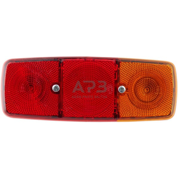 Galinis žibintas dešininis stačiakampis, 12/24V, raudona/oranžinė, 282x76x105mm, Hella 2SD001699061 1