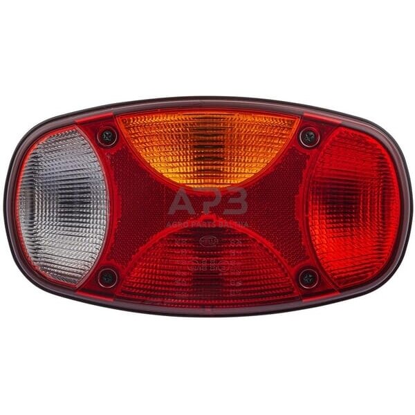 Galinis žibintas dešininis stačiakampis, 12V, raudona/balta/gintarinė, 225x122mm, Hella 2VP343640041 1