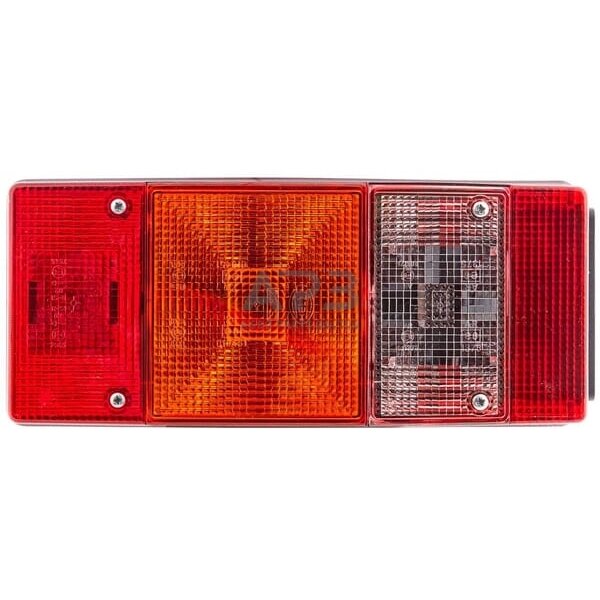 Galinis žibintas dešininis stačiakampis, 12V, raudona/gintarinė, 246x66x108mm, Hella 2SL007547061 1