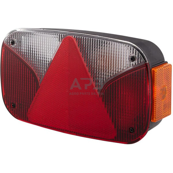 Galinis žibintas dešininis stačiakampis, 12V, raudona/gintarinė, 247x60x138mm, Hella 2VP998232301