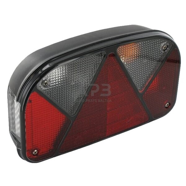 Galinis žibintas dešininis stačiakampis, 12V, raudona/skaidri, 240x52mm, Aspöck 247210167