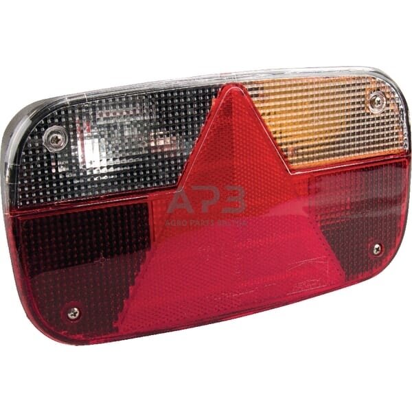 Galinis žibintas dešininis stačiakampis, 12V, raudona/skaidri, 244 Aspöck 248211007