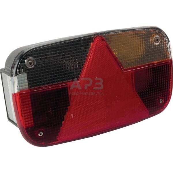 Galinis žibintas dešininis stačiakampis, 12V, raudona/skaidri/gintarinė, 244 Aspöck 248200007