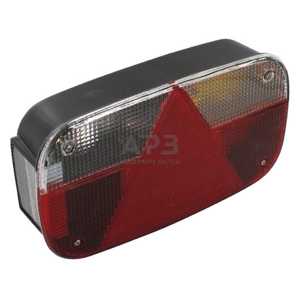 Galinis žibintas dešininis stačiakampis, 12V, raudona/skaidri/gintarinė, 244 Aspöck 248210007