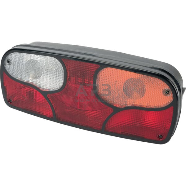 Galinis žibintas dešininis stačiakampis, 24V, raudona/skaidri/gintarinė, Aspöck 252400507