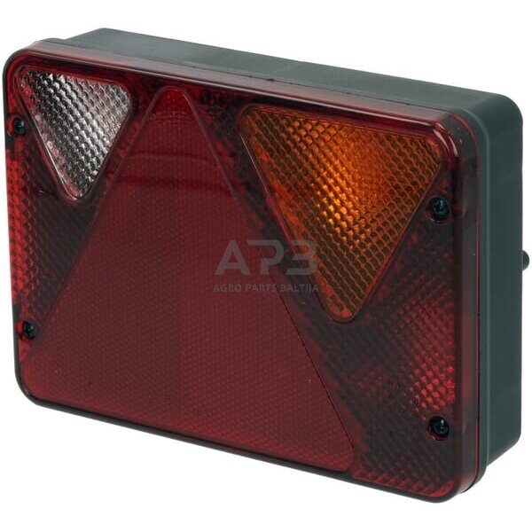 Galinis žibintas dešininis stačiakampis, raudona/oranžinė, 188x51x135mm, 5 kontaktų / 4 kontaktų, Ajba LA82130 Galinis žibintas dešininis stačiakampis, raudona/oranžinė, 188x51x135mm, 5 kontaktų / 4 kontaktų, Ajba LA82130