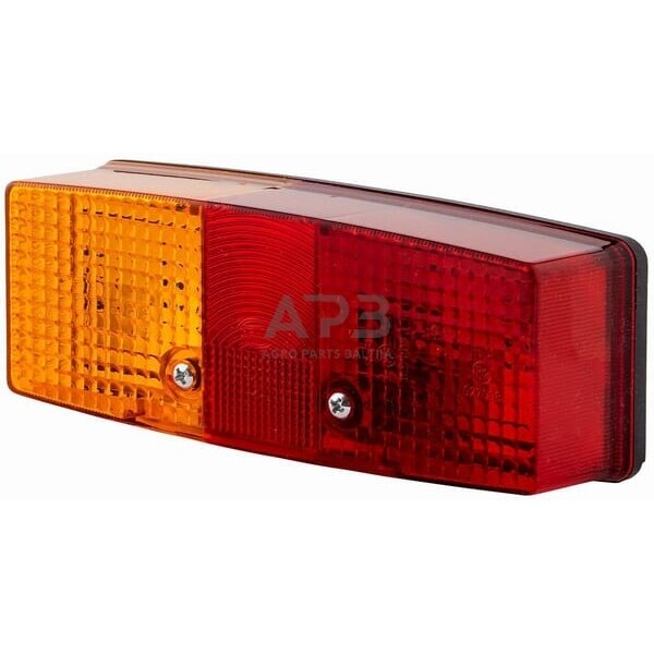 Galinis žibintas kairinis stačiakampis, 12/24V, raudona/oranžinė 158x51x64mm, Hella 2SE997111011