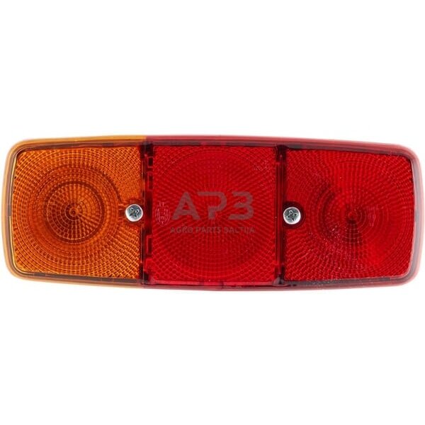 Galinis žibintas kairinis stačiakampis, 12/24V, raudona/oranžinė 282x76x105mm, Hella 2SE001699071 1