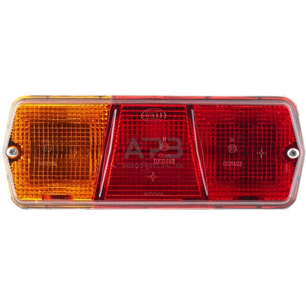 Galinis žibintas kairinis stačiakampis, 12/24V, raudona/oranžinė/gintarinė, 201x71x76mm, Hella 2SD001680271 1