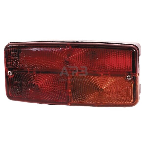 Galinis žibintas kairinis stačiakampis, raudona/gintarinė, 185x85mm AMP kištukas, Cobo 02486000