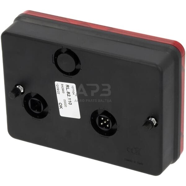 Galinis žibintas kairinis stačiakampis, raudona/oranžinė, 188x51x135mm, 5 kontaktų / 4 kontaktų, Ajba LA82110 1 Galinis žibintas kairinis stačiakampis, raudona/oranžinė, 188x51x135mm, 5 kontaktų / 4 kontaktų, Ajba LA82110 1