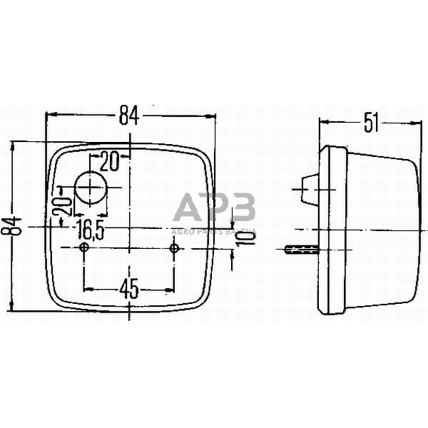 Galinis žibintas kvadratas, 12/24V, raudona, 84x51x84mm, Hella 2SA003014051 6 Galinis žibintas kvadratas, 12/24V, raudona, 84x51x84mm, Hella 2SA003014051 6