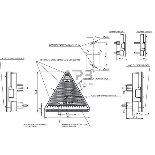 Galinis žibintas LED dešininis, 12/24V, gintarinė/raudona, 163x60.3x144mm, 1400300330 6 Galinis žibintas LED dešininis, 12/24V, gintarinė/raudona, 163x60.3x144mm, 1400300330 6