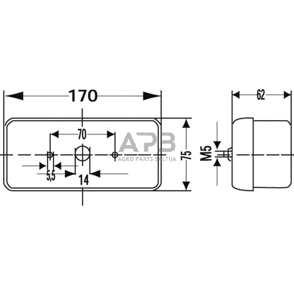 Galinis žibintas stačiakampis, 12/24V, raudona/gintarinė, 170x62x75mm, Hella 2SE002582071 6 Galinis žibintas stačiakampis, 12/24V, raudona/gintarinė, 170x62x75mm, Hella 2SE002582071 6