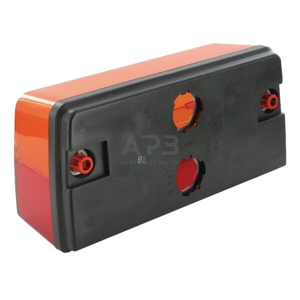 Galinis žibintas stačiakampis, raudona/gintarinė, 220x104mm, Cobo 0213990000 1