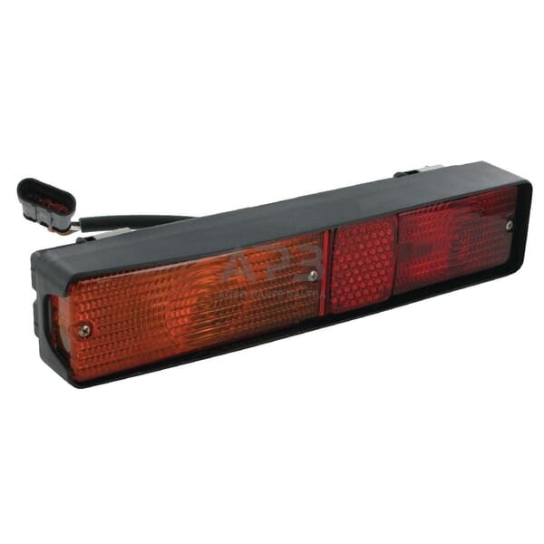 Galinis žibintas stačiakampis, raudona/gintarinė, 300x62x63mm AMP kištukas, Cobo 02735000 Galinis žibintas stačiakampis, raudona/gintarinė, 300x62x63mm AMP kištukas, Cobo 02735000