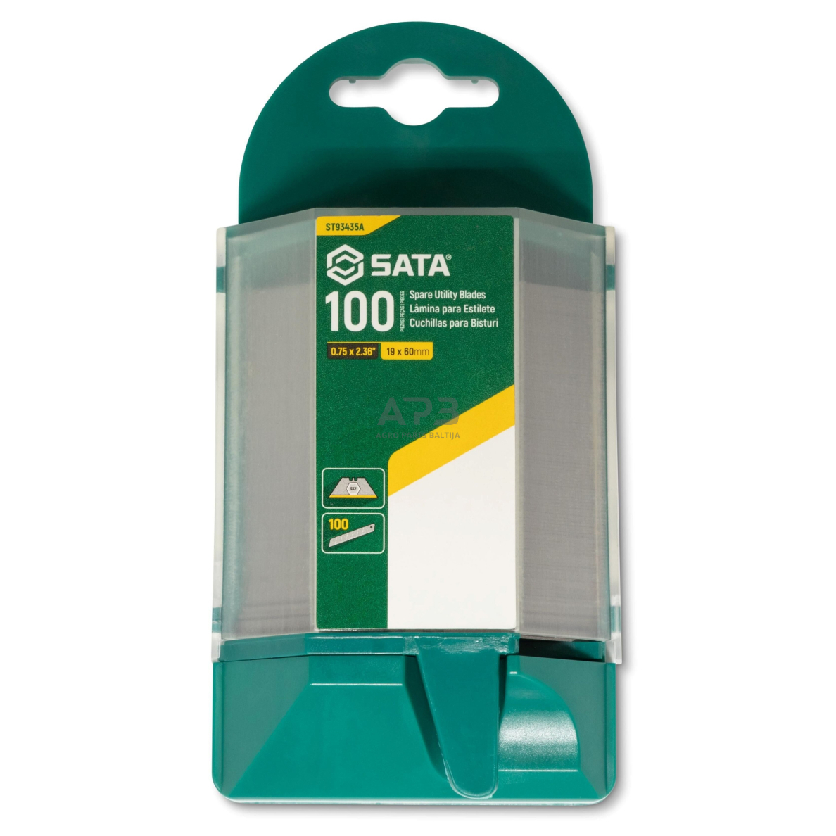 Geležtė trapeciniam peiliui 19x60mm (100vnt) Geležtė trapeciniam peiliui 19x60mm (100vnt)