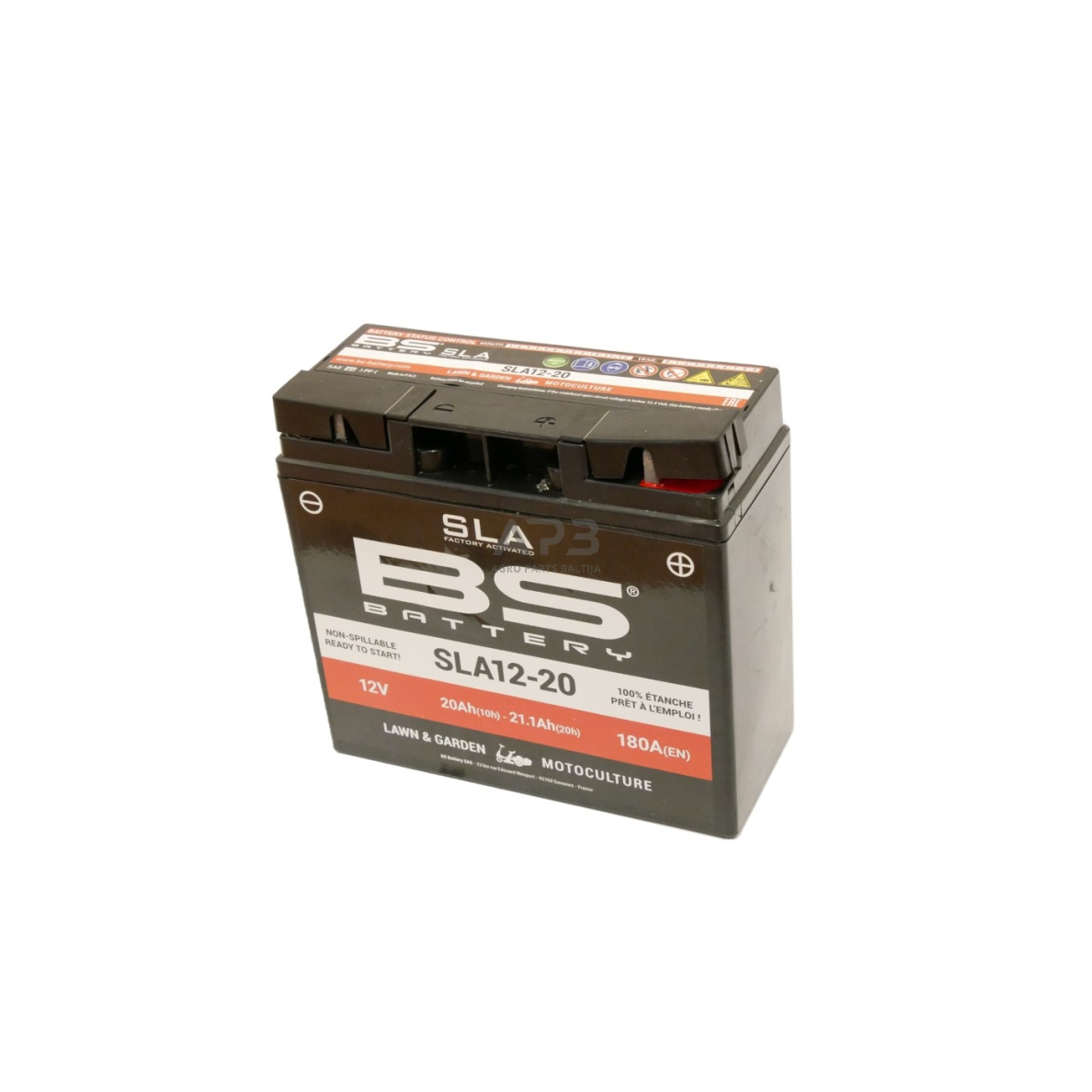 Gelinis sodo traktoriuko akumuliatorius 12V 20 Ah + polius dešinėje pusėje 181,00 x 76,00 x 167,00 mm 1