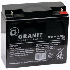 Gelinis akumuliatorius Granit 12 V / 18 Ah 182 x 75 x 167 mm DIN51814