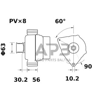 Generatorius Mahle 14V 200A MG830 1 Generatorius Mahle 14V 200A MG830 1